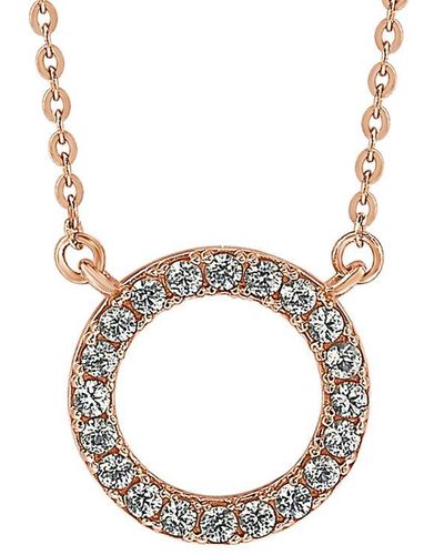 Suzy Levian 14k Rose Gold 0.25 Ct. Tw. Diamond Circle Necklace - White
