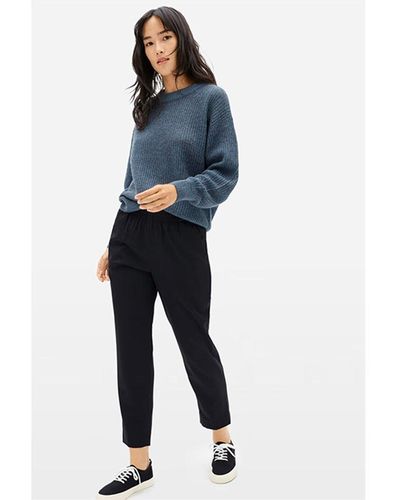 Everlane The Italian Goweave Crop Trouser - Blue