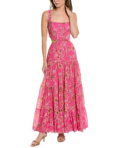 Hemant & Nandita Cutout Waist Maxi Dress - Pink