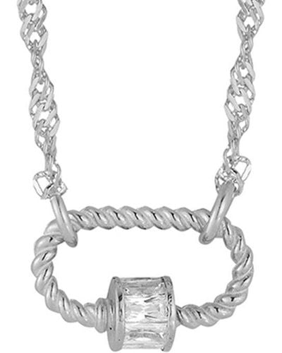 Glaze Jewelry Rhodium Plated Cz Necklace - Multicolor