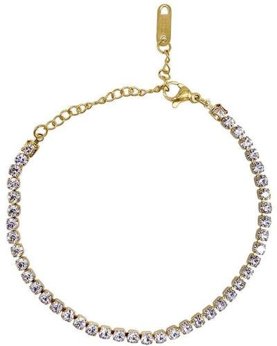 Adornia 14k Plated Crystal Tennis Bracelet - Metallic