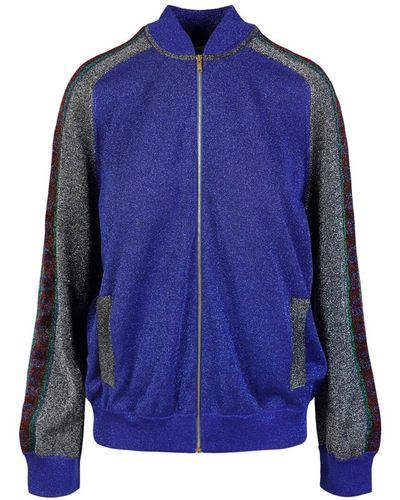 Gucci Plain Stitch Wool Bomber Jacket - Blue