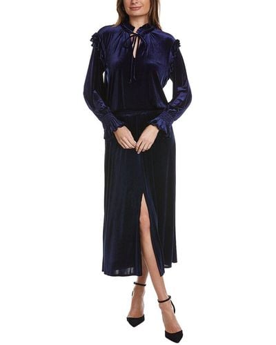 Finley Mary Jane Velvet Maxi Dress - Blue