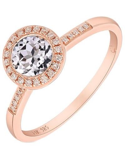 Diana M. Jewels Fine Jewelry 14k Rose Gold 1.08 Ct. Tw. Diamond & Topaz Ring - White