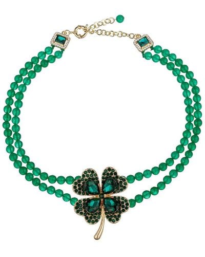 Eye Candy LA The Luxe Collection Clover Beaded Necklace - Green