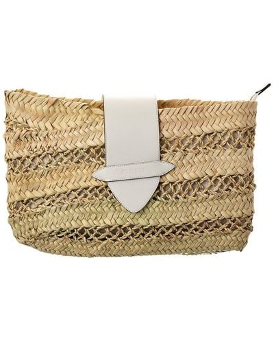Poolside The Cannes Straw Clutch - Natural
