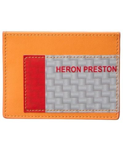 Heron Preston Hp Tape Leather Card Case - Orange