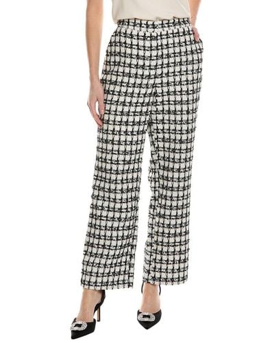 Alexia Admor Fitted Wide Leg Tweed Pant - Black