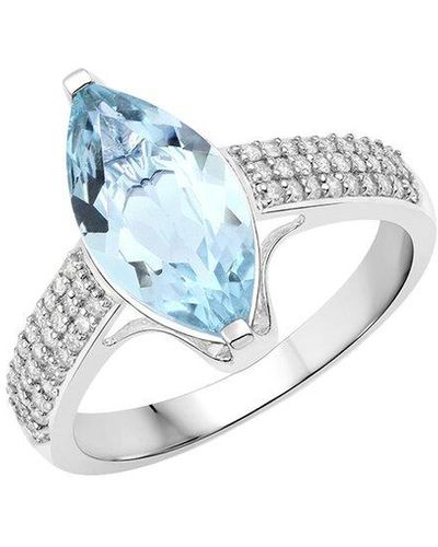 Diana M. Jewels Fine Jewelry 14k 2.09 Ct. Tw. Diamond & Aquamarine Ring - Blue