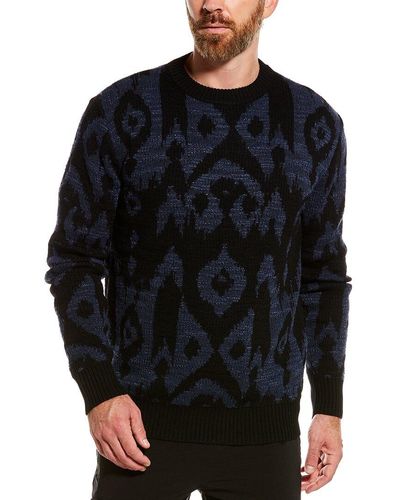 7 For All Mankind Wool & Linen-blend Crewneck Sweater - Blue