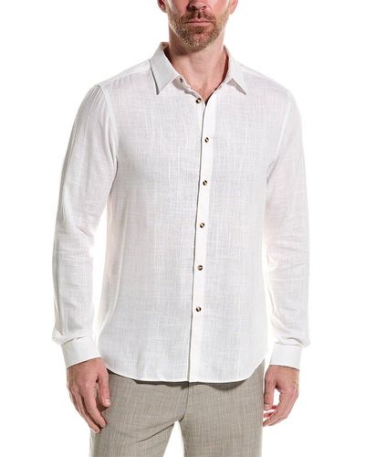 Paisley & Gray Cabo Linen-blend Shirt - White