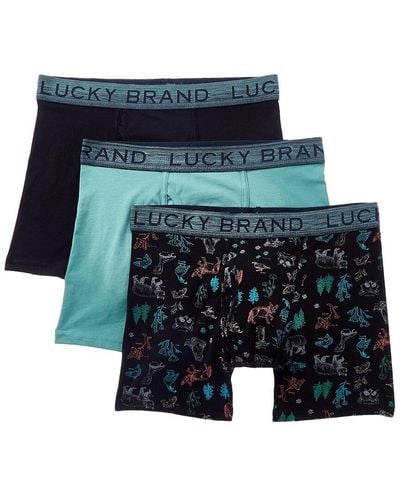 Lucky Brand 3Pk Stretch Boxer Brief - Blue