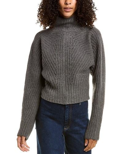 Theory Sculpted Wool & Cashmere-blend Sweater - Gray