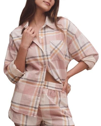 Z Supply Out West Plaid Shirt - Pink