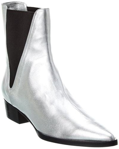 FRAME Le Carson Leather Bootie - White