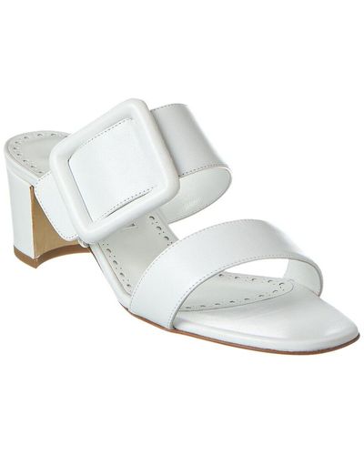 Manolo Blahnik Titubanew 50 Leather Sandal - White