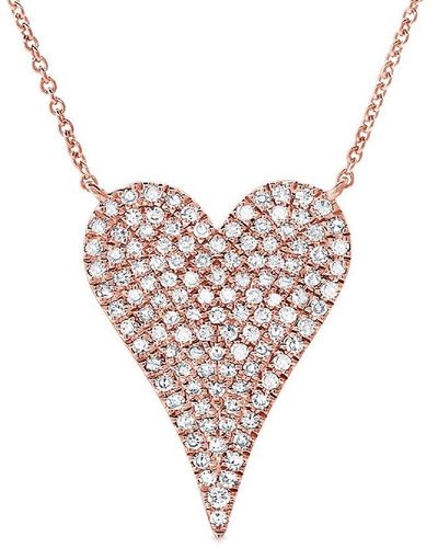 Sabrina Designs 14k Rose Gold 0.36 Ct. Tw. Diamond Heart Necklace - Pink