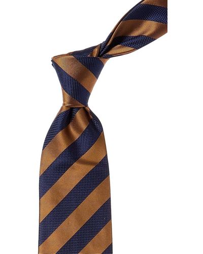 Charles Tyrwhitt Classic Club Stripe Silk Tie - Blue
