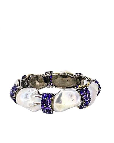 Arthur Marder Fine Jewelry Silver Amethyst & 19-25mm Pearl Bracelet - White
