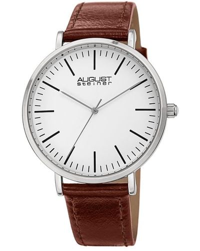 August Steiner Leather Watch - Gray