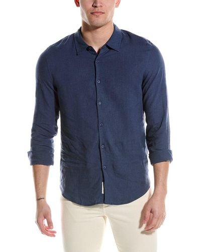 Onia Standard Linen-blend Shirt - Blue