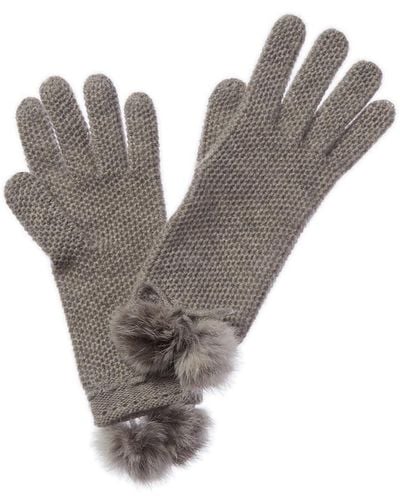Phenix Cashmere Honeycomb Glove - Gray