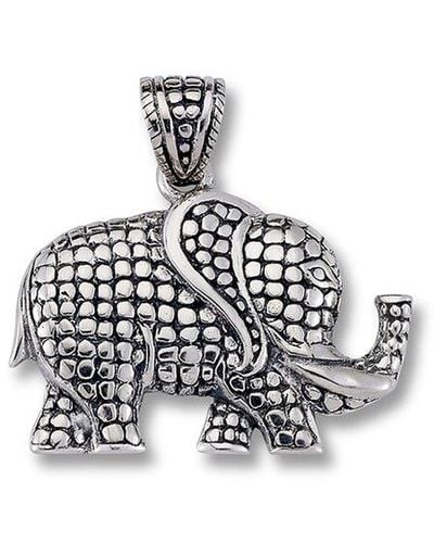 Samuel B. Silver Elephant Pendant - White