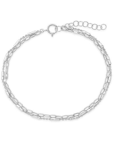 Ettika 2.00 cttw Multi-Chain Fine Detail Ankle Bracelet 
