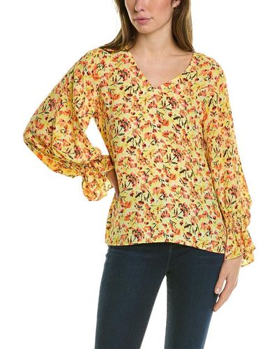 Vince Camuto Balloon Sleeve Blouse - Yellow