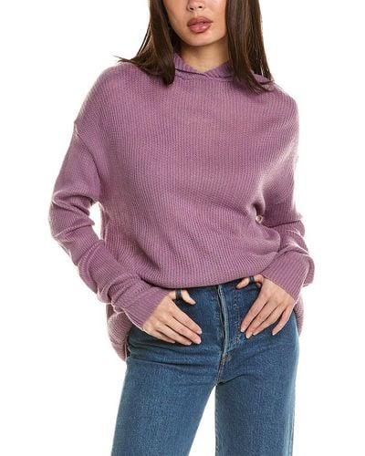 Three Dots Finn Hood Sweater - Purple