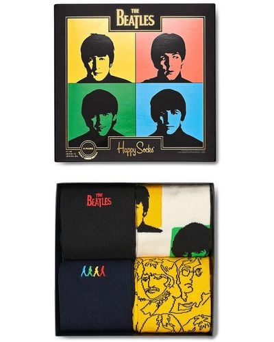 Happy Socks The Beatles 4pk Gift Set - Black