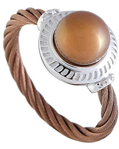 Charriol Stainless Steel Pearl Ring - White