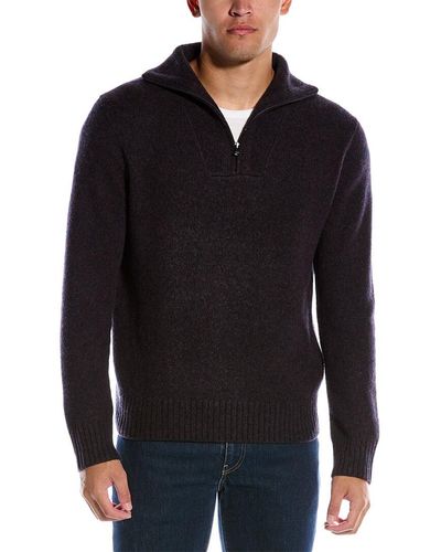 Vince Quarter-zip Wool-blend Pullover - Blue