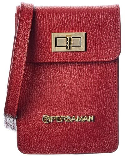 Persaman New York Sloan 61 Leather Crossbody - Red