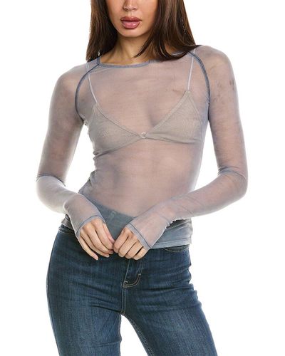 Project Social T Let's Play Tiger Mesh Top - Gray