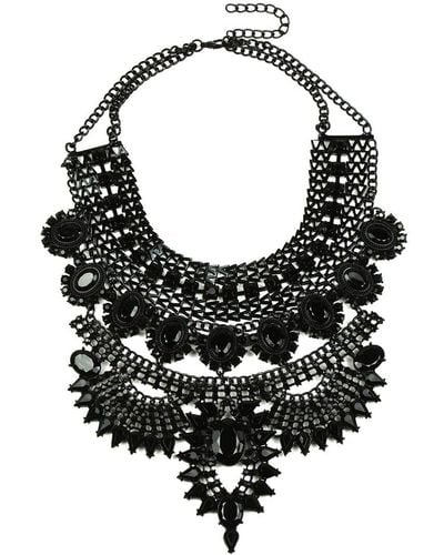Eye Candy LA The Luxe Collection Crystal Jania Statement Necklace - Black