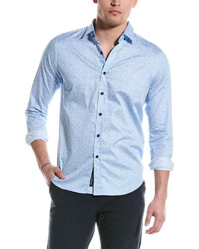 Robert Graham Moretti Tailored Fit Woven Shirt - Blue