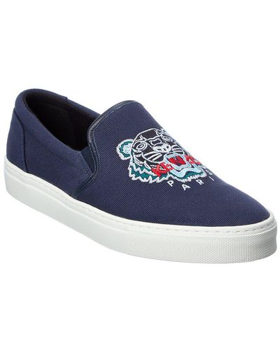 KENZO K-skate Tiger Canvas Slip-on Sneaker - Blue