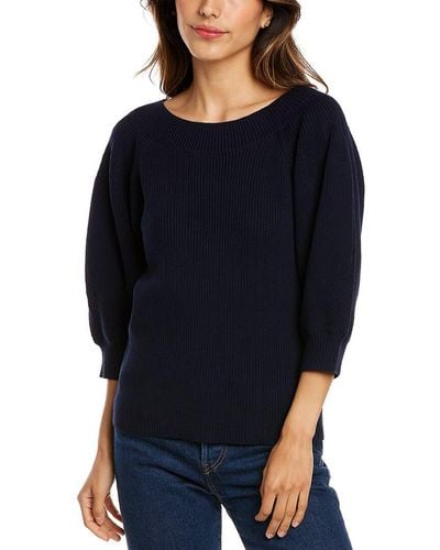 Rebecca Taylor Puff Sleeve Sweater - Blue