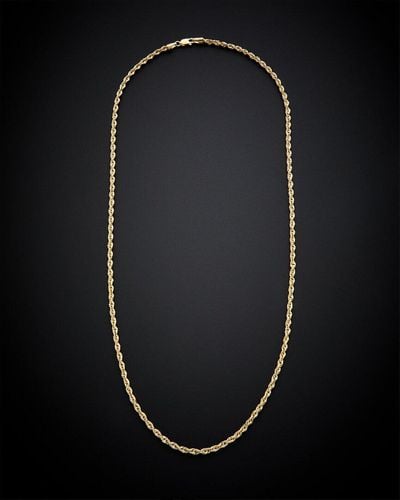 Italian Gold 14k Rope Chain Necklace - Black