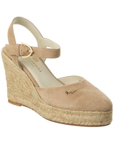 Bruno Magli Mares Suede Wedge Sandal - Metallic