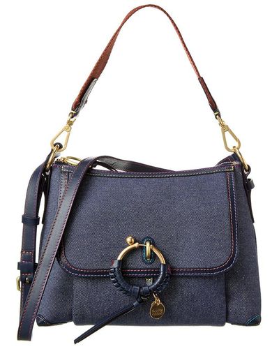 See By Chloé Joan Small Canvas Shoulder Bag - Blue