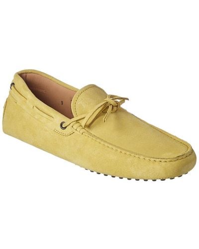 Tod's Tod’S Gommino Suede Driving Shoe - Yellow