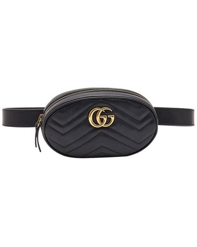 Gucci GG Marmont Leather Belt Bag - Black