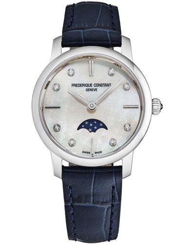 Frederique Constant Slim Line Diamond Watch - Gray