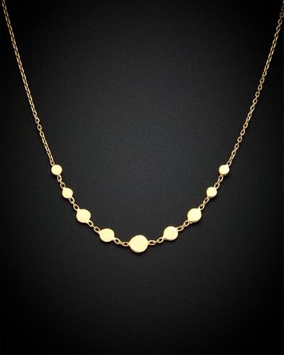 Italian Gold 14k Graduated Disc Necklace - Black