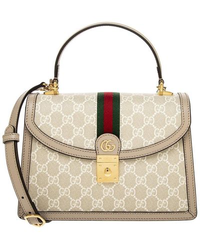 Gucci Ophidia GG Small Canvas & Leather Bag - Natural