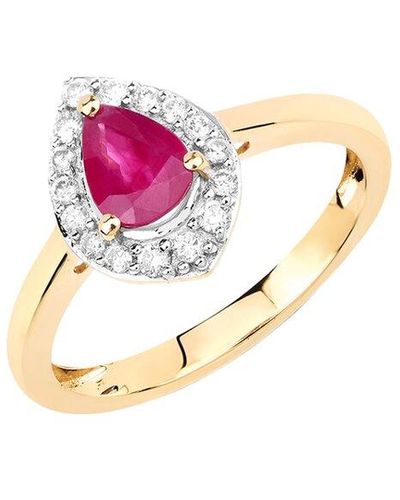 Diana M. Jewels Fine Jewelry 14k 0.92 Ct. Tw. Diamond & Ruby Ring - Pink
