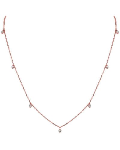 Sabrina Designs 14k Rose Gold 0.35 Ct. Tw. Diamond Station Necklace - Metallic