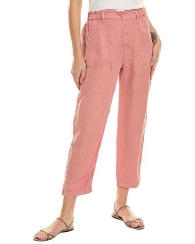 Bella Dahl Clover Linen-blend Crop Pant - Pink